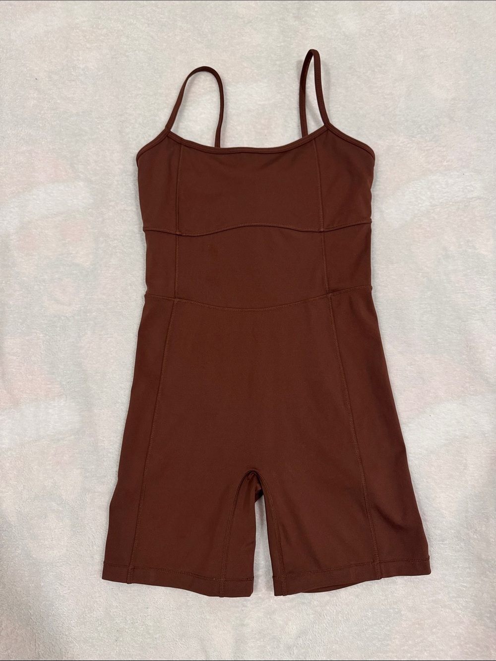 Fabletics Brown Stretch Shorts Jumpsuit